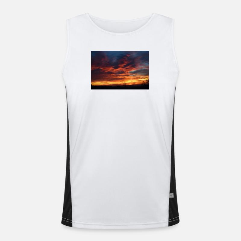 Sonnenuntergangszauber am Abend Funktionelles Kontrast-Tank Top für Männer 