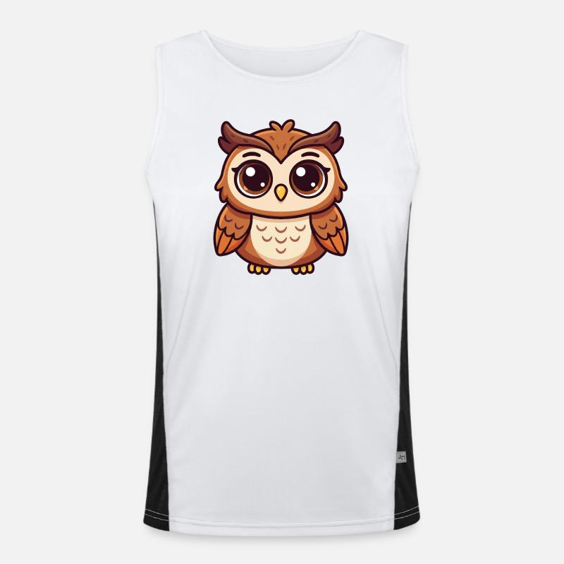 Whimsical Owl Men's Functional Contrast Tank Top 