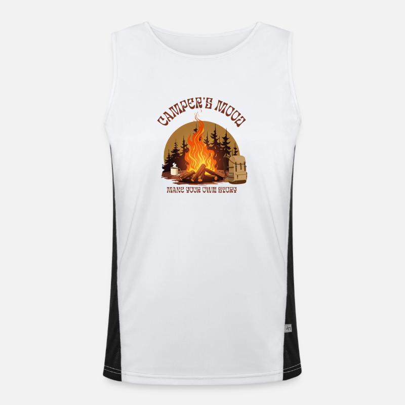 Camper's mood - Men's Functional Contrast Tank Top  - white/black