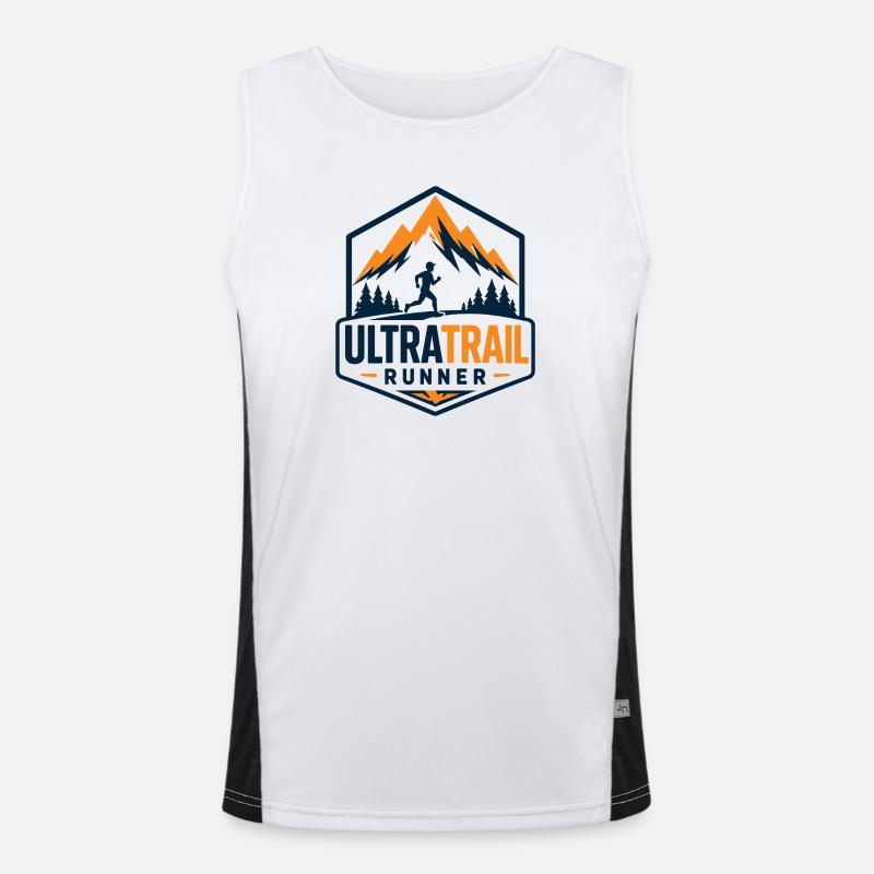 Ultra Trail Runner - Men's Functional Contrast Tank Top  - white/black