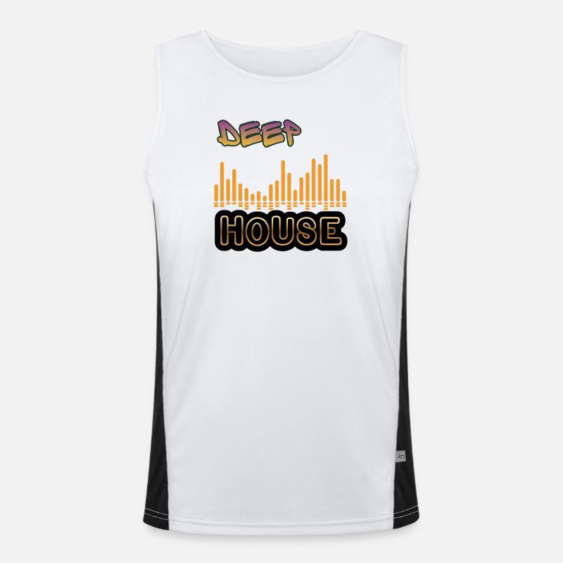 Deep House. - Men's Functional Contrast Tank Top  - white/black