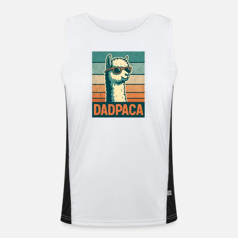 Retro Dadpaca Llama - Men's Functional Contrast Tank Top - white/black