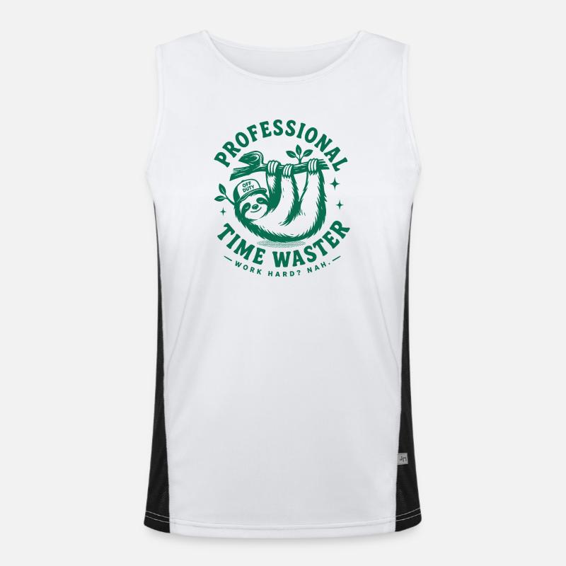 Professional Time Waster Sloth Funktionelles Kontrast-Tank Top für Männer 