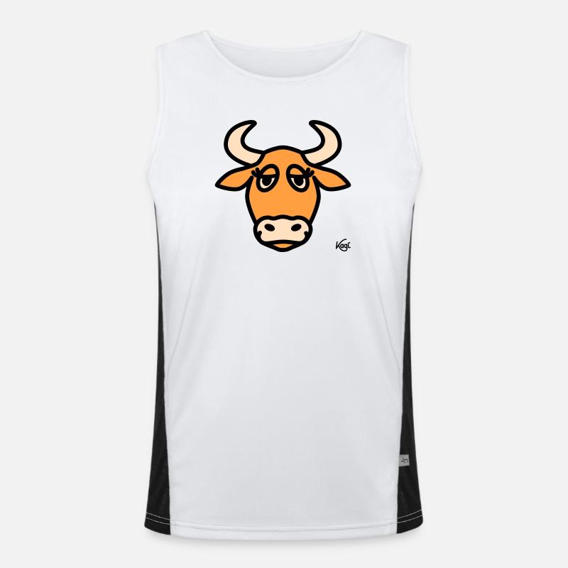 Taurus Large - Men's Functional Contrast Tank Top - white/black