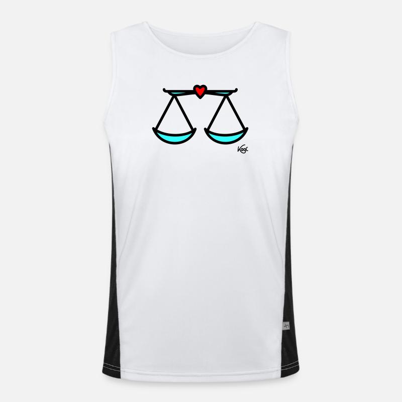 Large scale - Men's Functional Contrast Tank Top - white/black