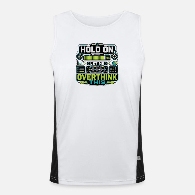 Overthink This Loading Screen - Men's Functional Contrast Tank Top  - white/black