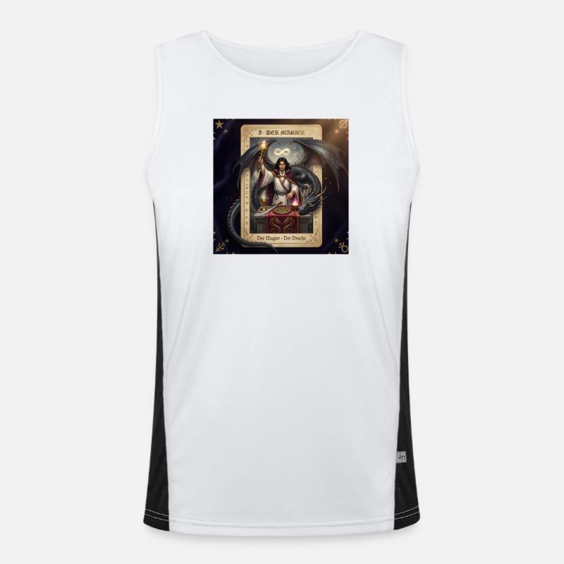 Drache, der Magier, Jahr des chinesischen Drachen Funktionelles Kontrast-Tank Top für Männer 