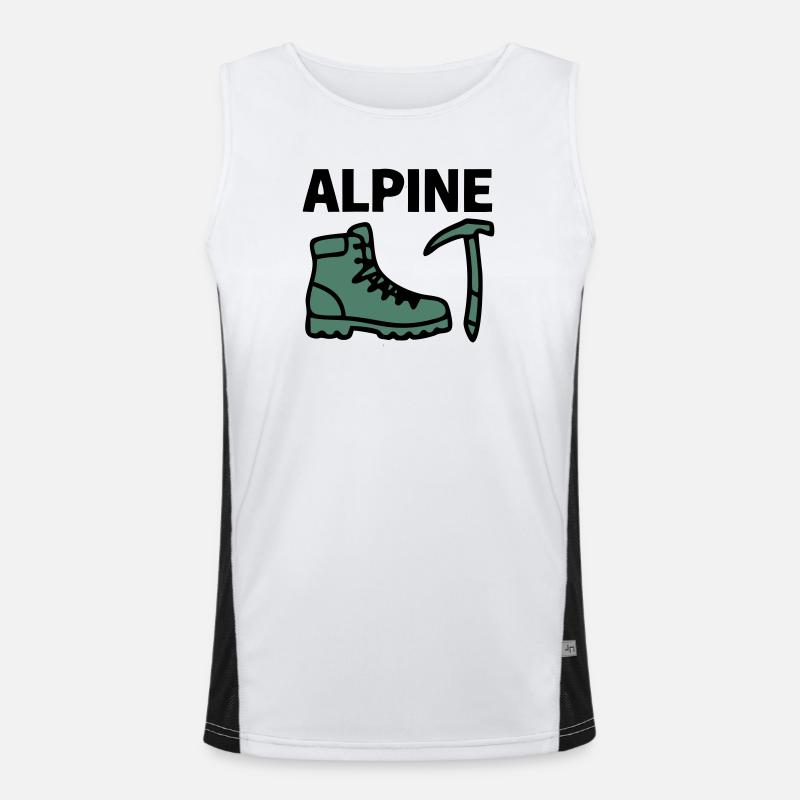 Wanderschuh Eispickel Alpine Bergsteigen Klettern - Men's Functional Contrast Tank Top  - white/black