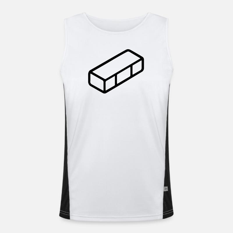 brick - Men's Functional Contrast Tank Top  - white/black