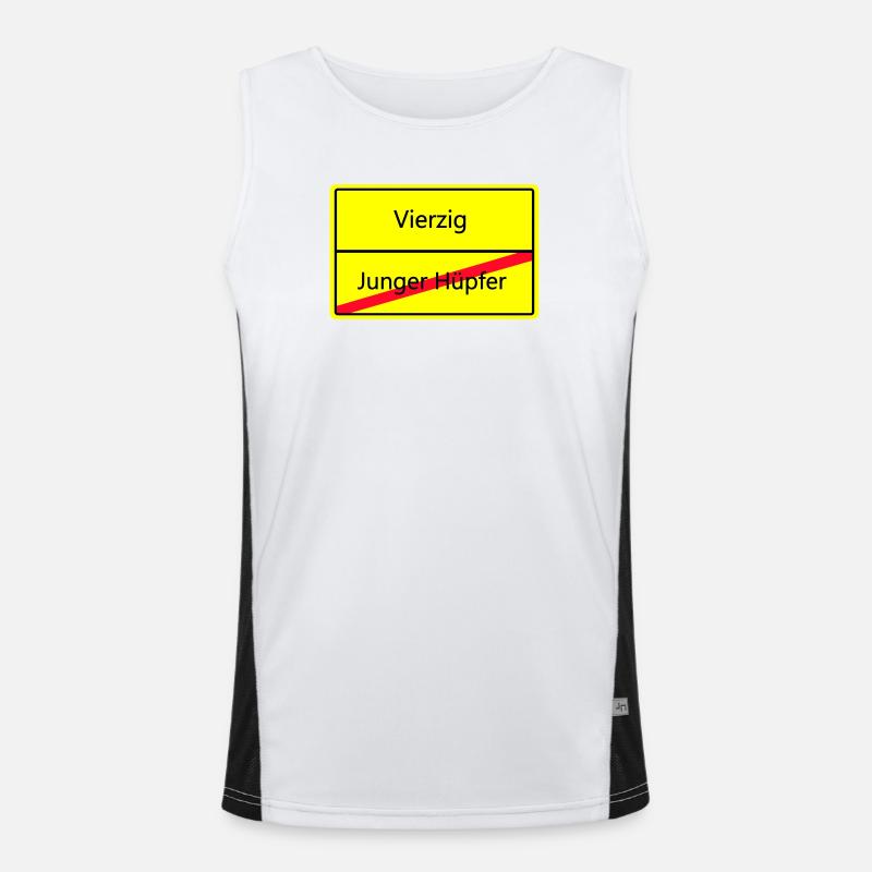 ortsschild_vierzig Funktionelles Kontrast-Tank Top für Männer 