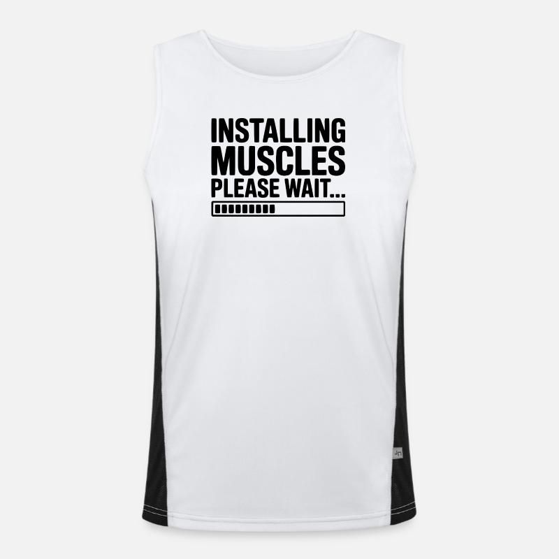 Installing Muscles Please Wait... - Men's Functional Contrast Tank Top - white/black