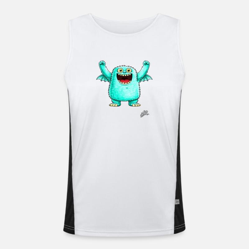 Monstre turquoise joyeux Débardeur respirant contrasté Homme 