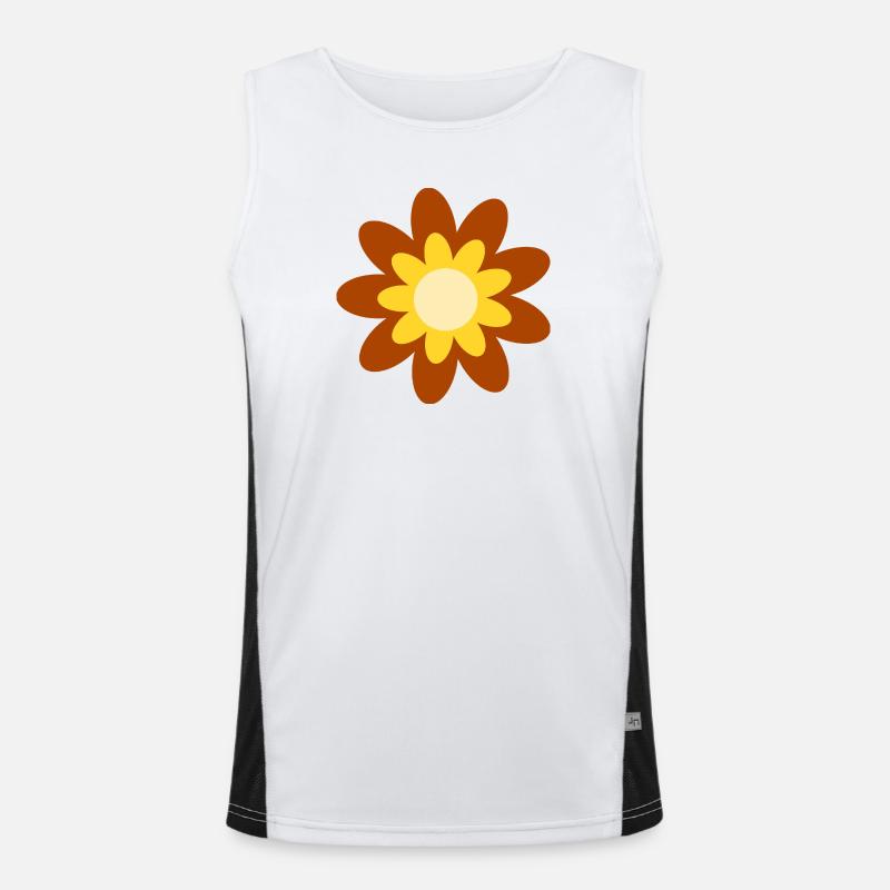 70s Flower Pattern Hippie Gift - Men's Functional Contrast Tank Top - white/black