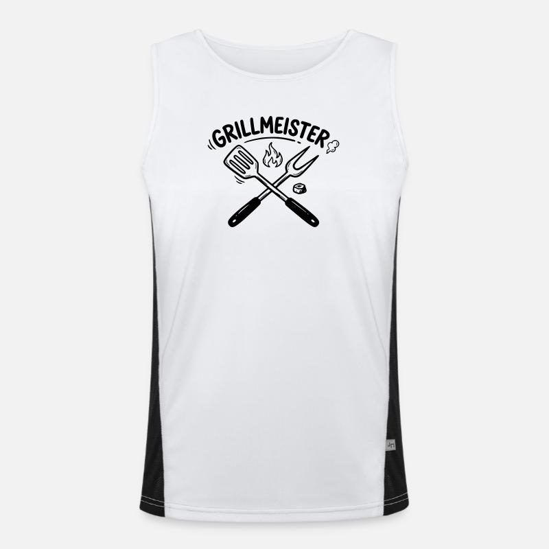 Grill Master BBQ Grilling Pitmaster Men Men's Functional Contrast Tank Top 
