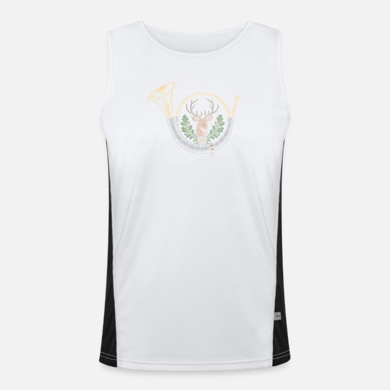 bugle - Men's Functional Contrast Tank Top - white/black