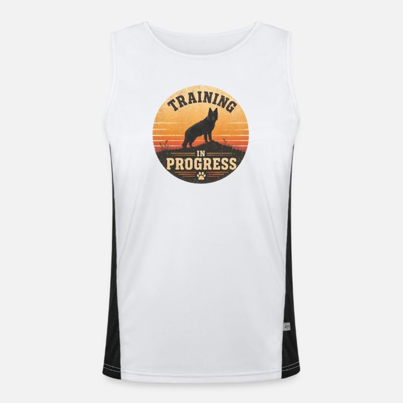 Training in Progress - Men's Functional Contrast Tank Top - white/black
