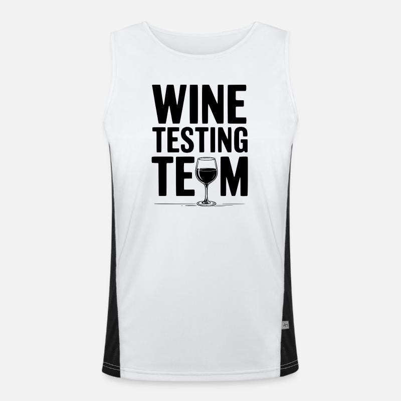 Wine Testing Team - Men's Functional Contrast Tank Top - white/black