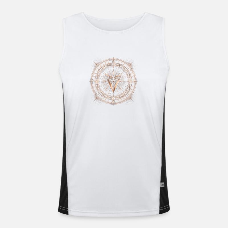 Kosmische Kompassrunen Funktionelles Kontrast-Tank Top für Männer 