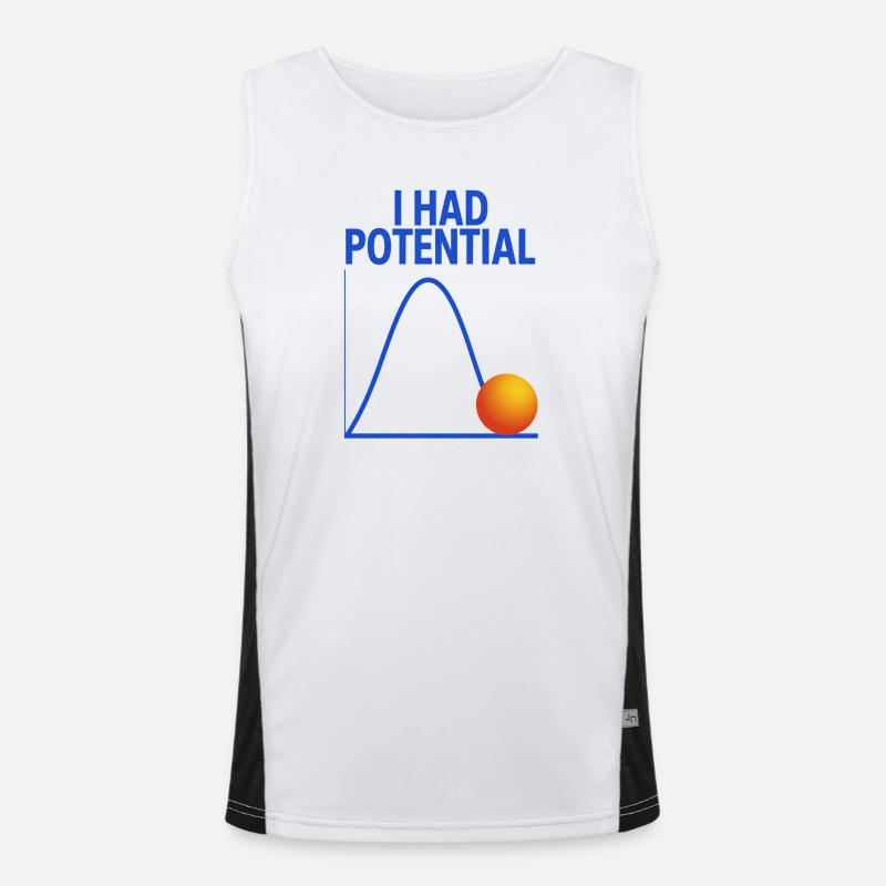 I Had Potential Graphics Physicist Joke - Men's Functional Contrast Tank Top - white/black