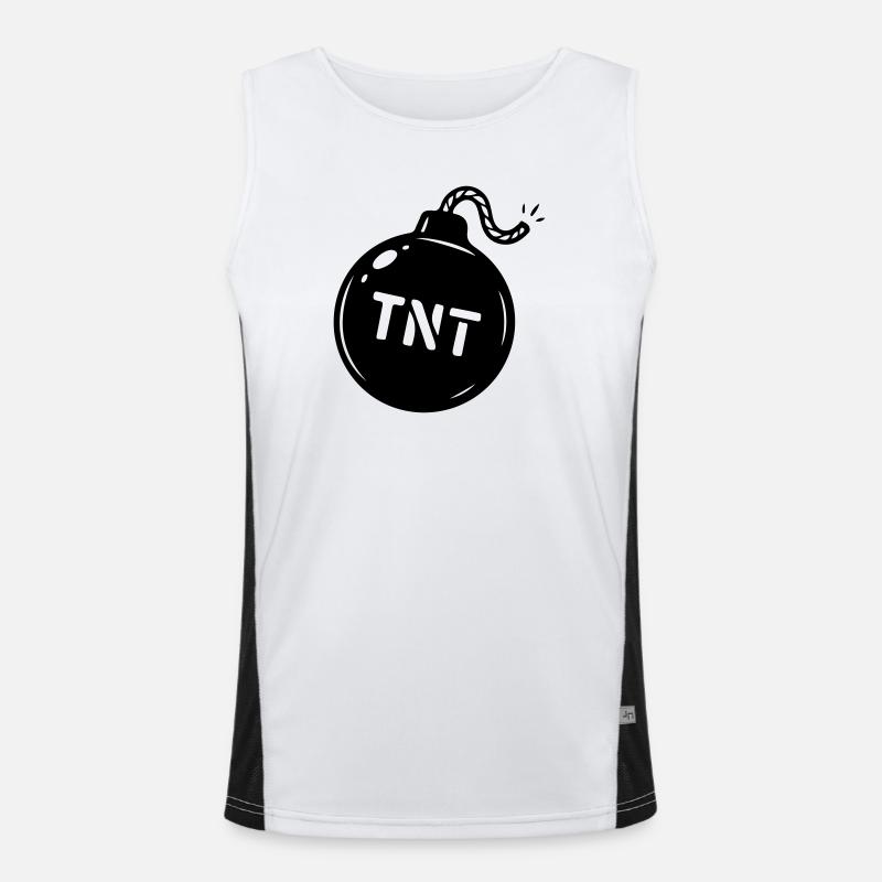 Bomb TNT Symbol - Men's Functional Contrast Tank Top - white/black