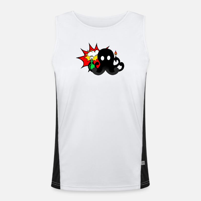 Science Explosion - Men's Functional Contrast Tank Top - white/black