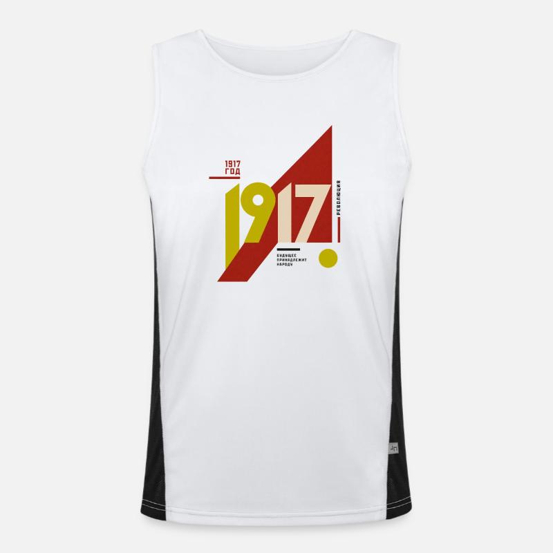Constructivist 1917 - Russian Revolution - Men's Functional Contrast Tank Top - white/black