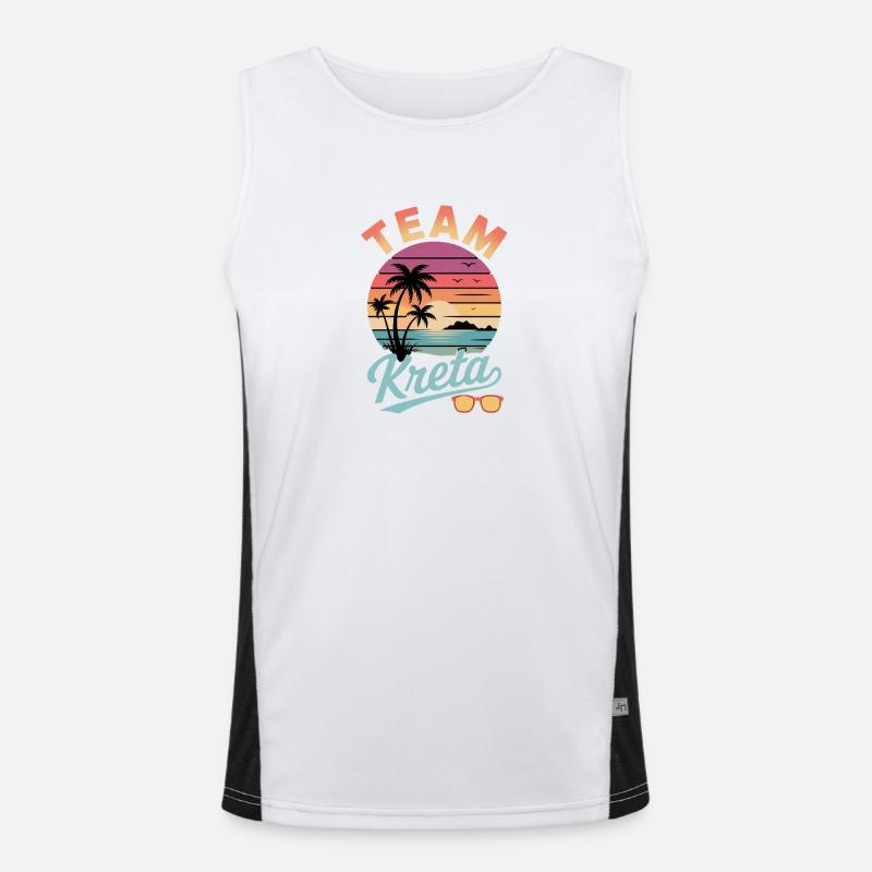 Team Crete Beach Retro Sunset Débardeur respirant contrasté Homme 