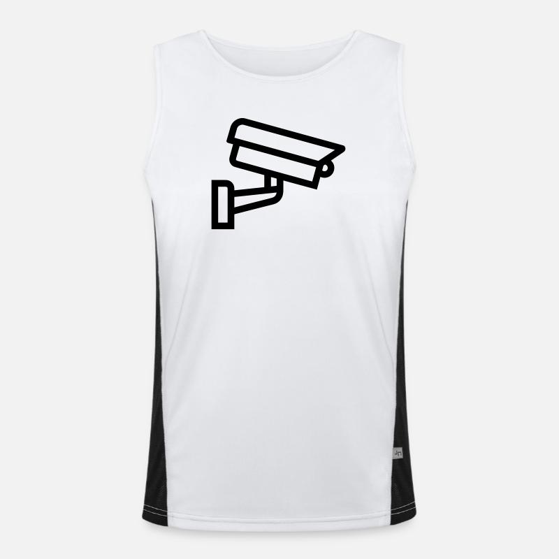 Camera - Men's Functional Contrast Tank Top - white/black