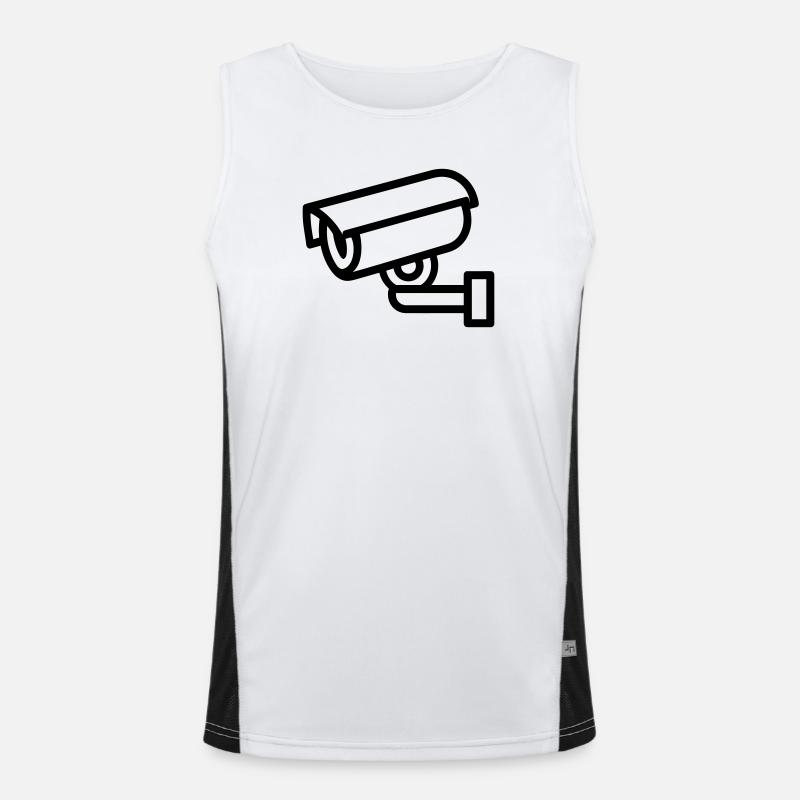 Camera - Men's Functional Contrast Tank Top  - white/black