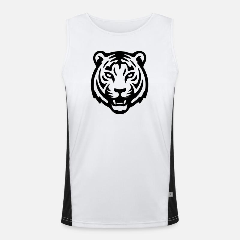 Tigerkopf Funktionelles Kontrast-Tank Top für Männer 