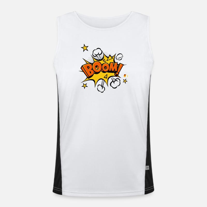 Boom Comic Explosion - Men's Functional Contrast Tank Top - white/black