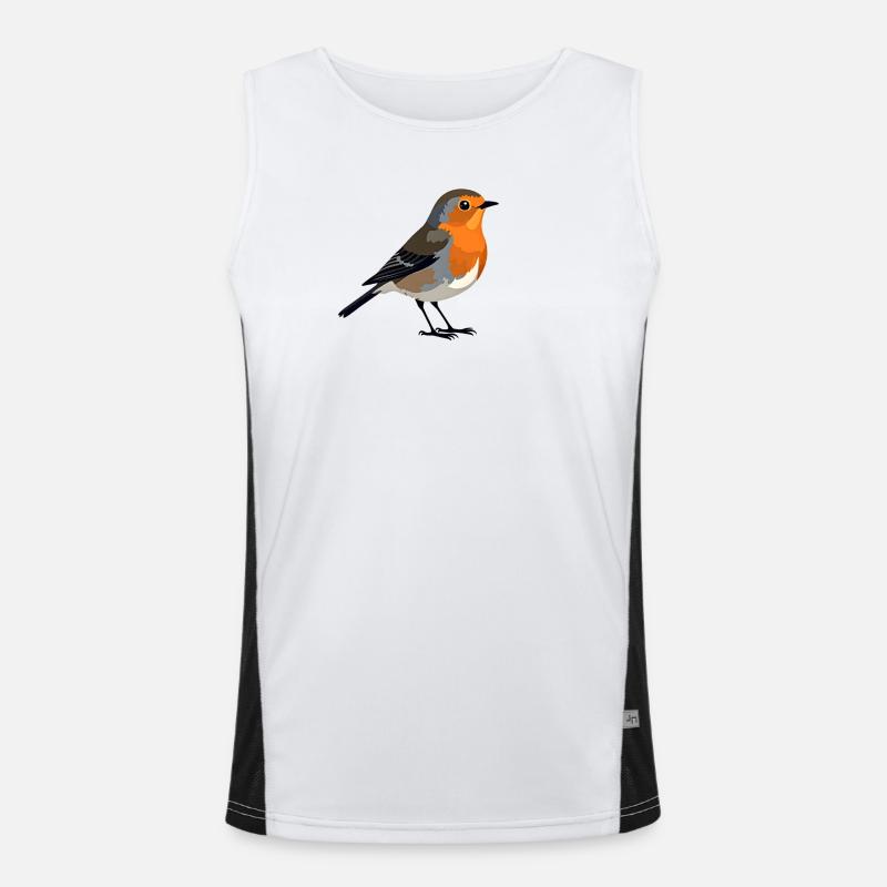 robin - Men's Functional Contrast Tank Top - white/black
