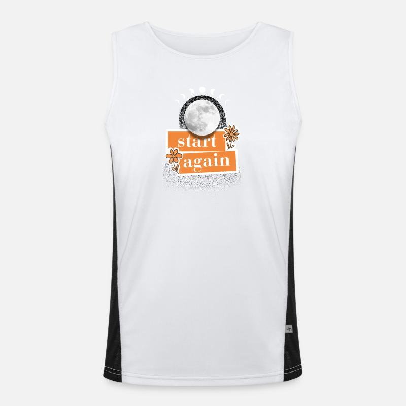 start again - Men's Functional Contrast Tank Top - white/black