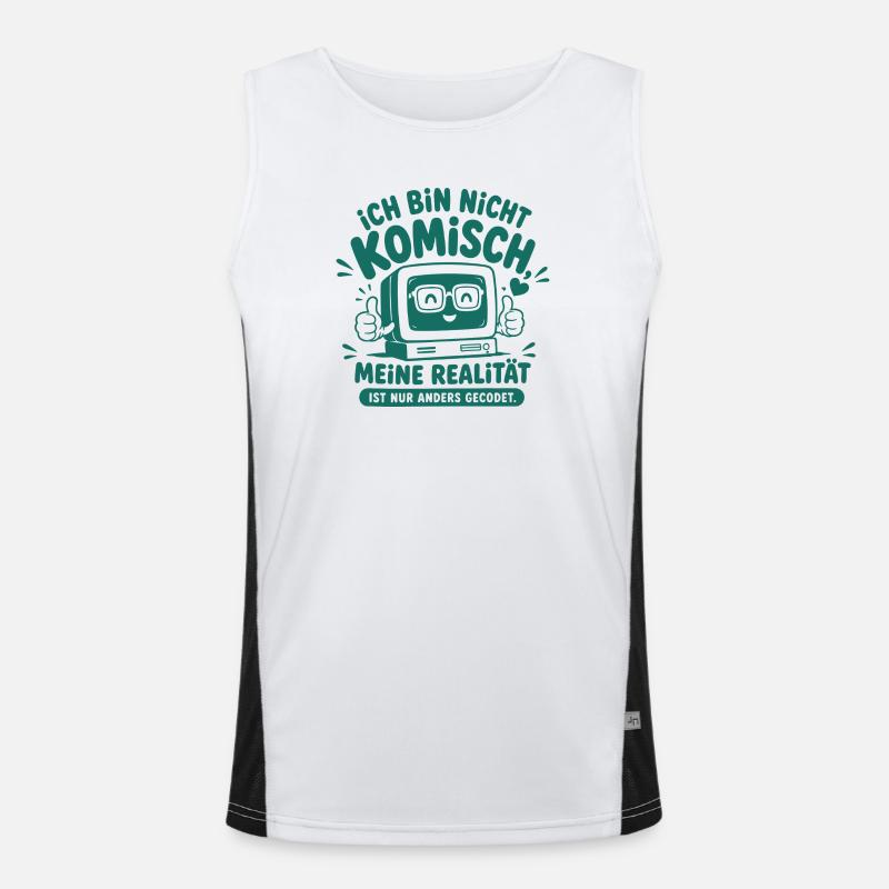 Nerd Realität Anders Gecodet Funktionelles Kontrast-Tank Top für Männer 