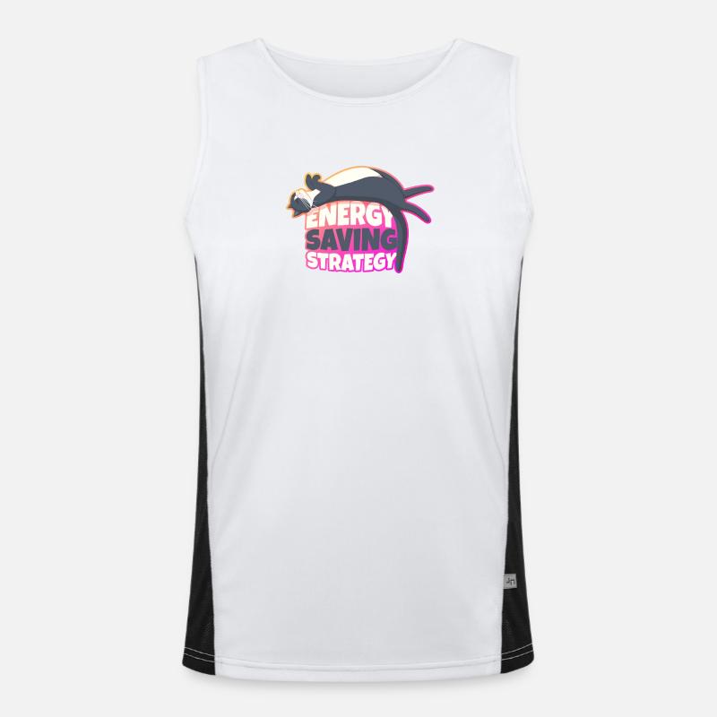 Energy Saving Strategy Cat Men's Functional Contrast Tank Top 