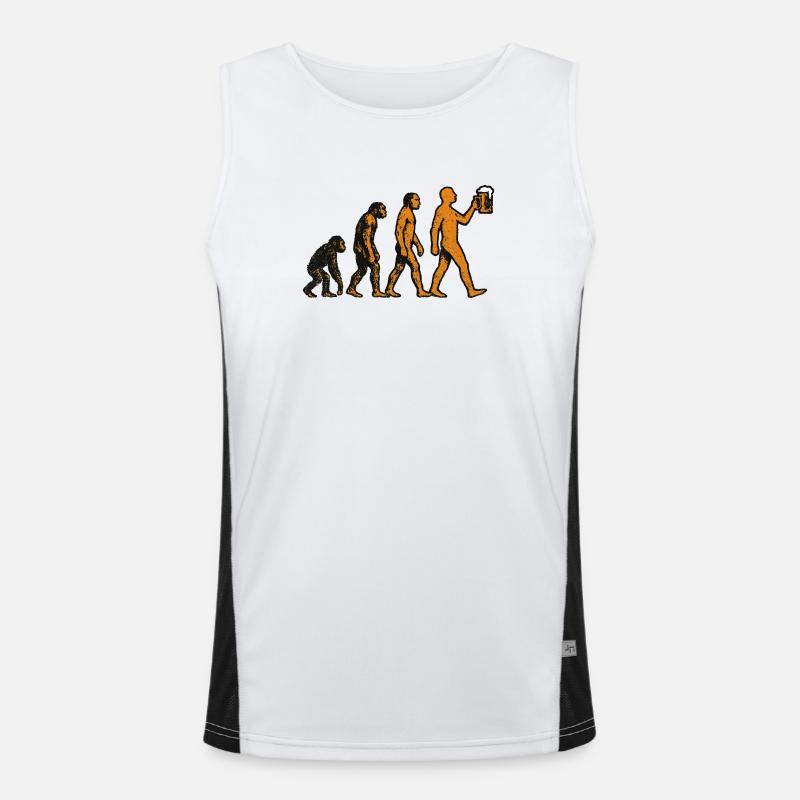 Evolution Beer - Men's Functional Contrast Tank Top - white/black