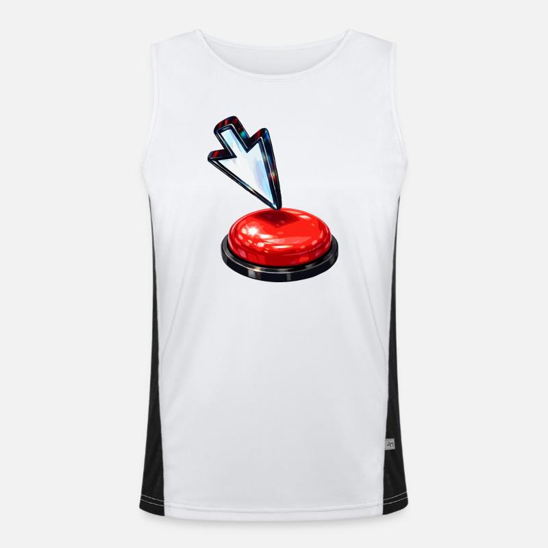 Down Arrow Button - Men's Functional Contrast Tank Top  - white/black