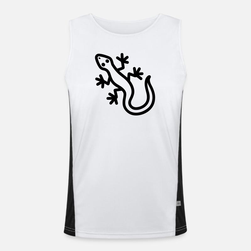 lizard - Men's Functional Contrast Tank Top - white/black
