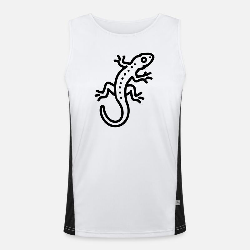 lizard - Men's Functional Contrast Tank Top - white/black