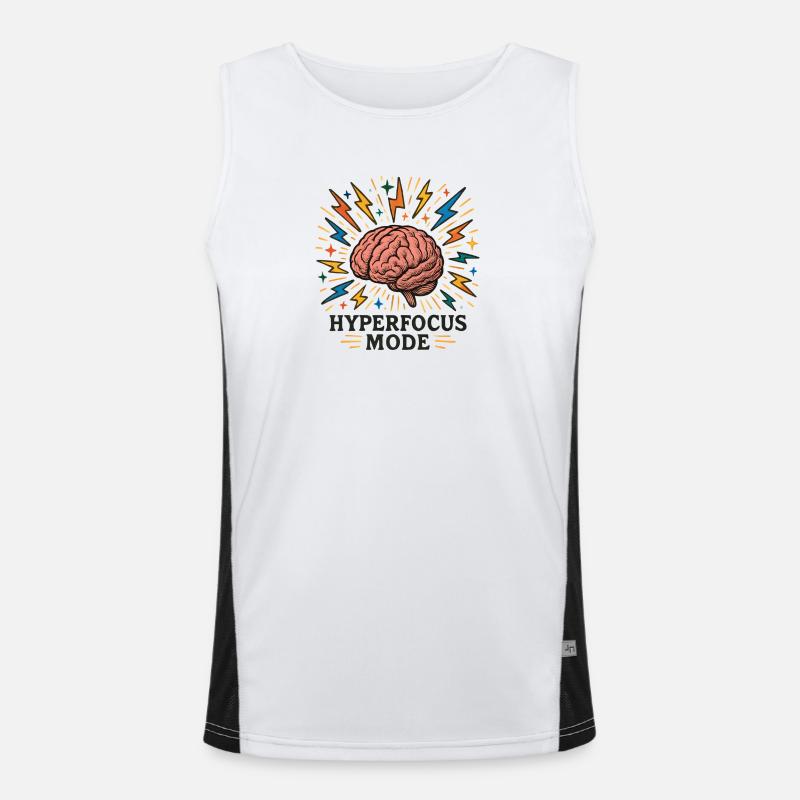 Hyperfocus Brain Power - Men's Functional Contrast Tank Top  - white/black