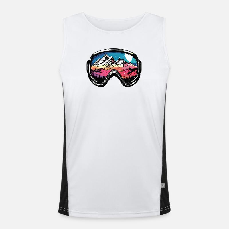 Ski Goggles Mountains Ski - Men's Functional Contrast Tank Top  - white/black