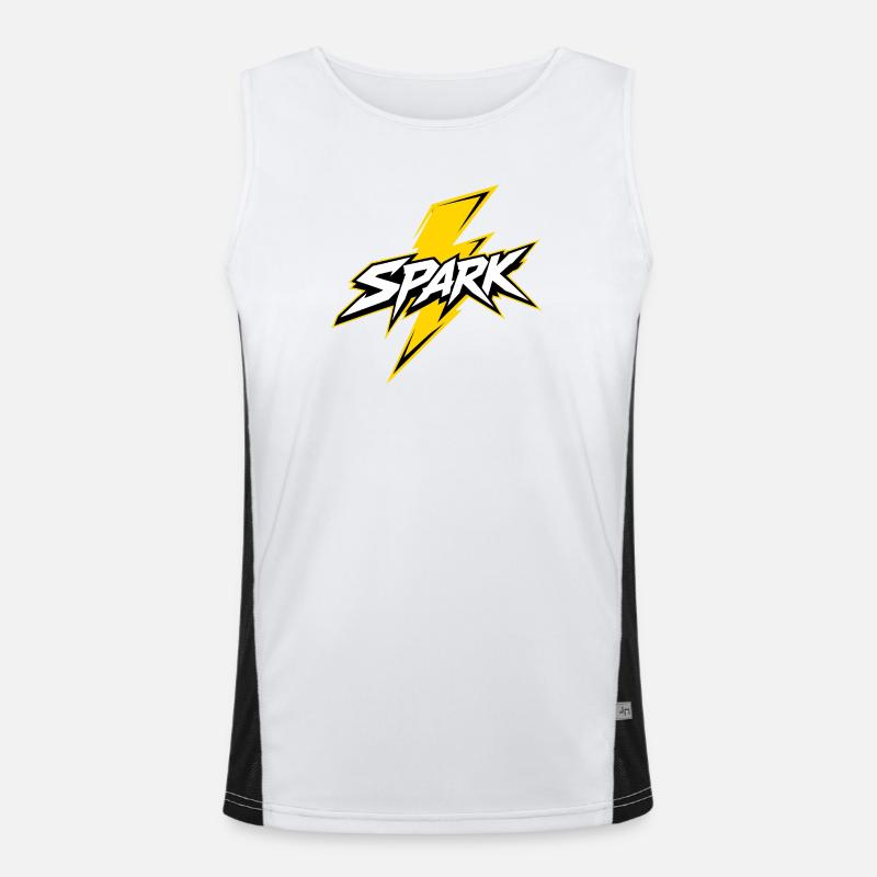 Spark Blitz Comic Logo Funktionelles Kontrast-Tank Top für Männer 