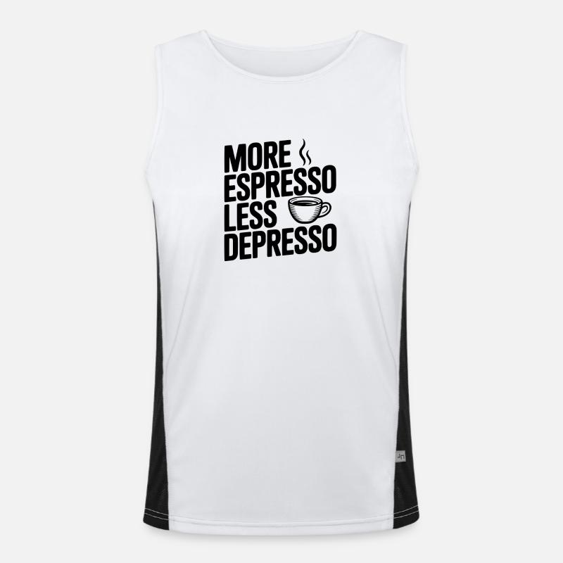 Plus d’espresso, moins de dépression Débardeur respirant contrasté Homme 
