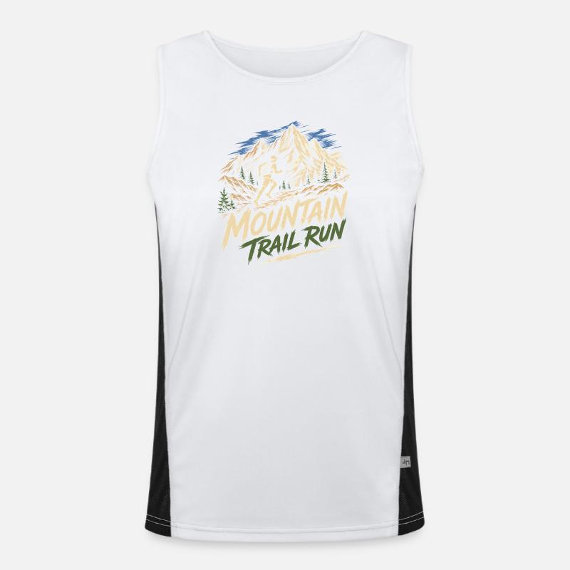 Mountain Trail Run - Men's Functional Contrast Tank Top  - white/black