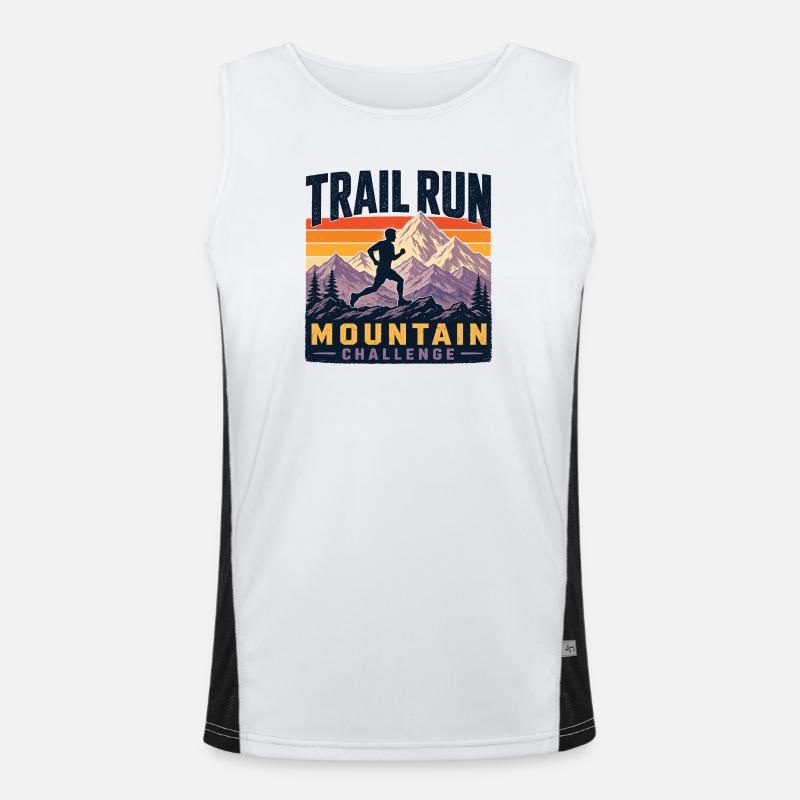 Trail Run - Mountain Challenge - Men's Functional Contrast Tank Top - white/black