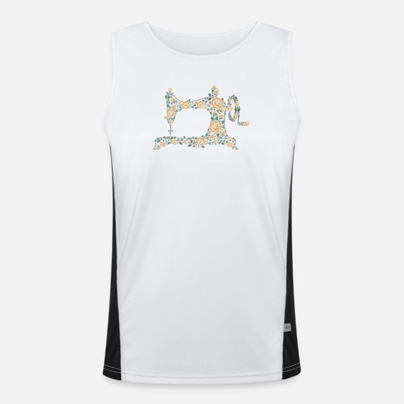 sewing machine - Men's Functional Contrast Tank Top  - white/black