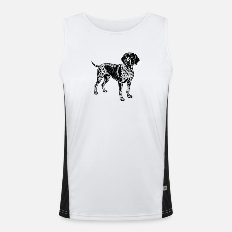 German shorthaired pointer - Men's Functional Contrast Tank Top - white/black