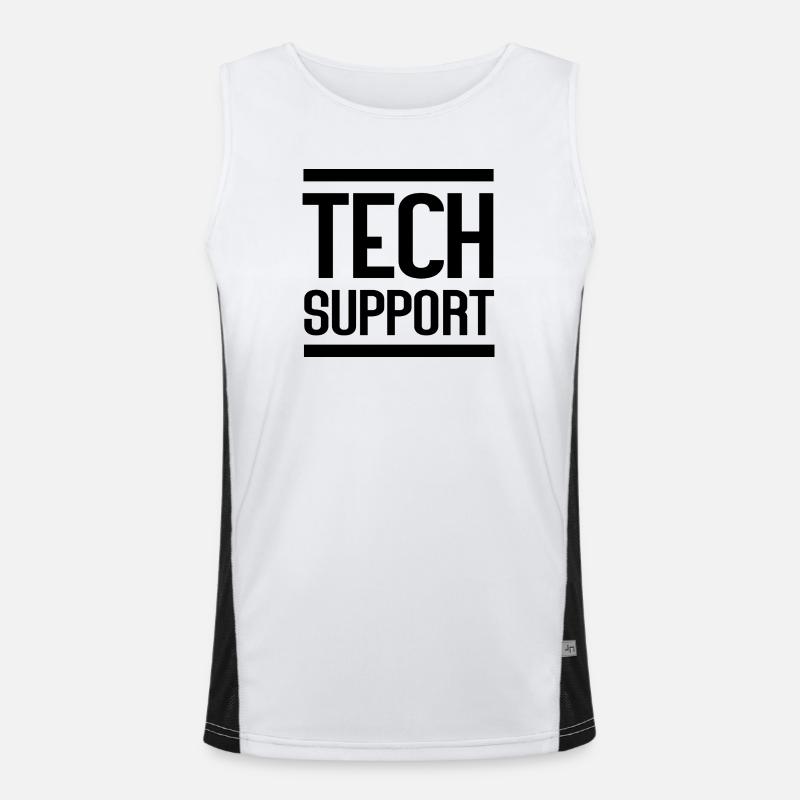 Tech Support - Men's Functional Contrast Tank Top - white/black