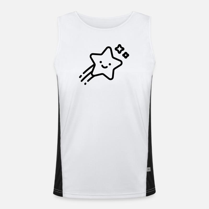 shooting star - Men's Functional Contrast Tank Top - white/black