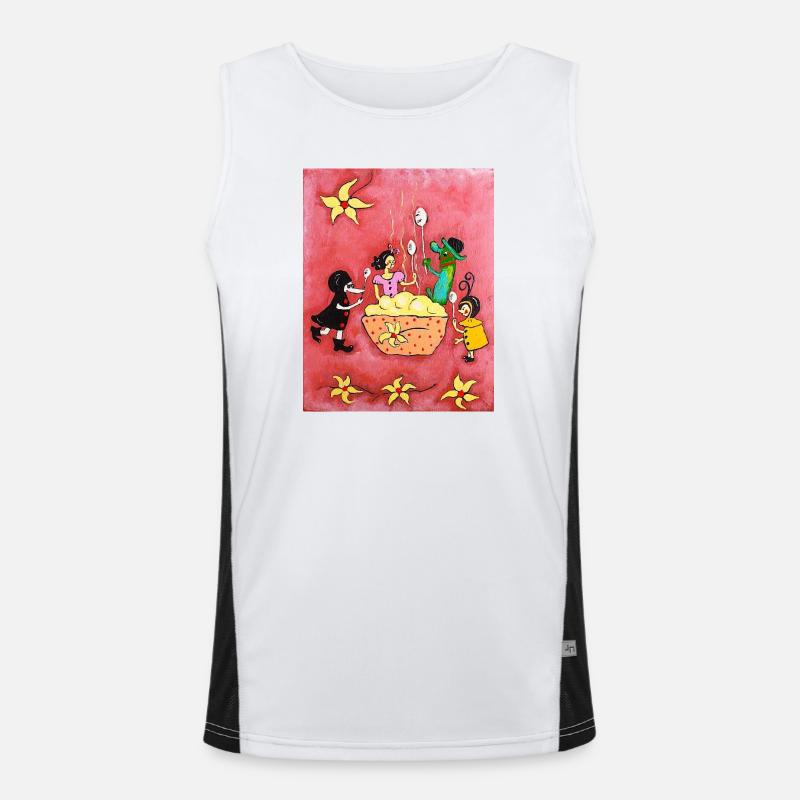 Vanilla pudding - Men's Functional Contrast Tank Top  - white/black